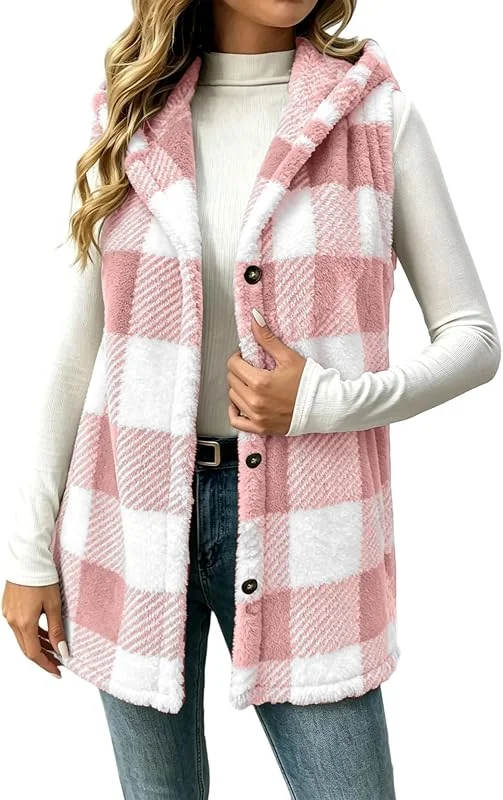 Generisch Teddy Fleece Weste Damen Lang Winter Fleeceweste Warm Ärmellos — Heizkleidung