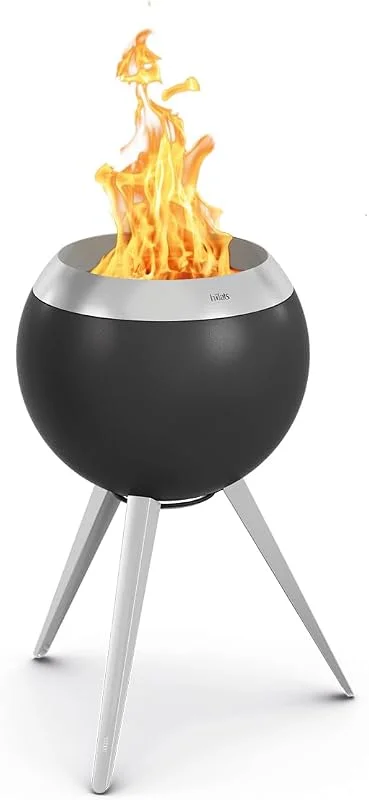 höfats - Moon 45 rauchfreie Feuerschale mit hohem Fuß aus Edelstahl - emaillierter raucharmer Feuerkorb mit Holzvergaser-Technologie, zweistufigen Verbrennungsprozess - Feuerstelle mit ⌀ 45 cm — Heizung Warmepumpe