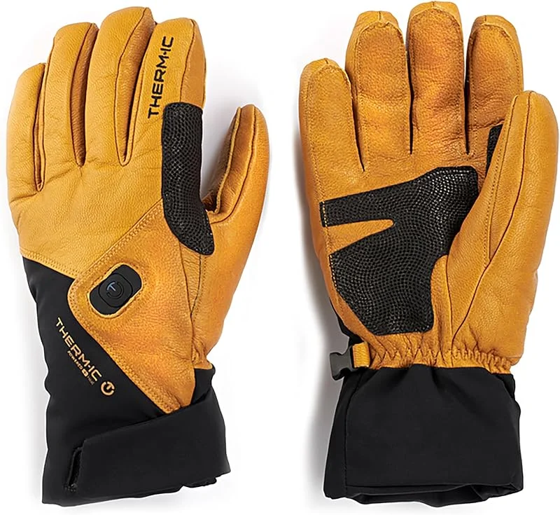 Therm-ic Unisex Freeride Ultra Heat Handschuhe, schwarz-Hellbraun, 9.5 — Heizkleidung