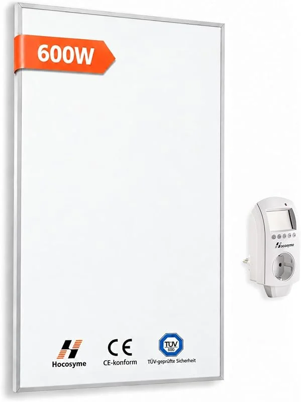 Infrarotheizung 600W mit Thermostat - Eco-Modell - Wandmontage — Heizung Warmepumpe