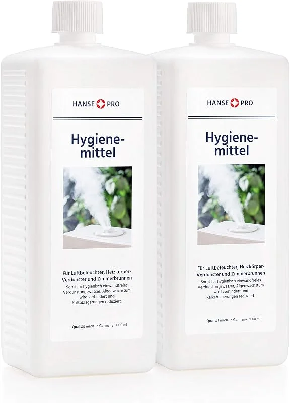 HANSE PRO Hygienemittel, 2 x 1000 ml - Konservierungs-Mittel für Luftbefeuchter, Luftreiniger, Luftwäscher, Heizkörper-Verdunster, Zimmerbrunnen - hält Verdunstwasser hygienisch einwandfrei