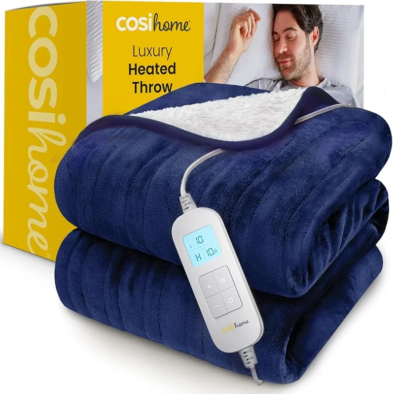 Cosi Home Heizdecke mit Abschaltautomatik 180x130 cm, Wärmedecke, Navy — Heizung Warmepumpe
