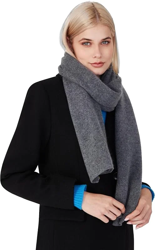 Style & Republic Damen Kaschmir Schal aus 100% Cashmere - dein kuscheliger Premium Strick-Schal für stilvolle Herbst- & Winter-Momente, ideale Größe 52 cm x 172 cm — Heizkleidung