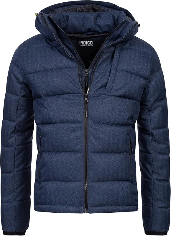 Indicode Herren Hebert warme Winterjacke Steppjacke in Daunenjacken-Optik — Heizkleidung