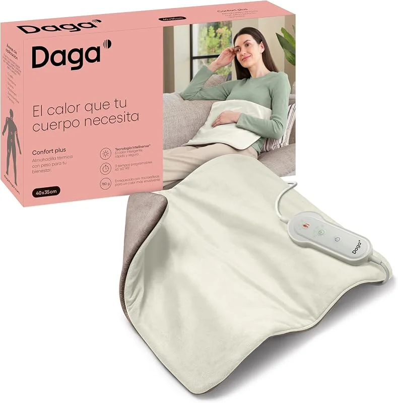 DAGA Wärmekissen mit Gewicht, Komfort Plus, Intellisense-Technologie, weiches Gewebe, Multi-Timer, 4 Temperaturen, 35 x 40 cm — Heizung Warmepumpe