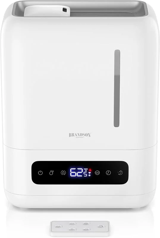Brandson - Luftbefeuchter 4 Liter mit Fernbedienung - Ultraschall - Display digital – 3 Nebelstufen - Aromafach - Entkeimungsfunktion - Schlafmodus - Schlafzimmer Kinderzimmer