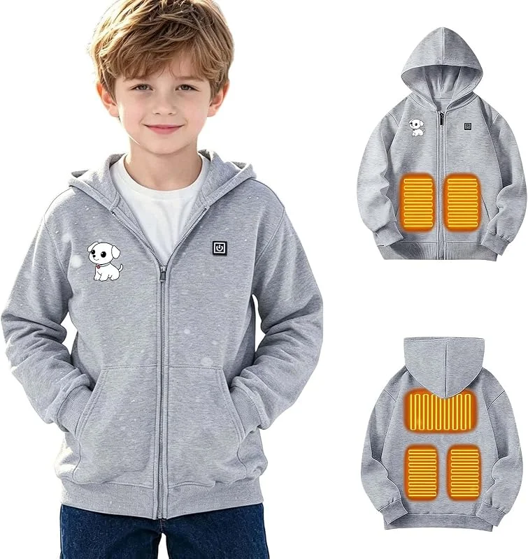 Kinder Beheizter Hoodie, Schnelle Erwärmung Heizjacke Winter Wärmejacke — Heizkleidung