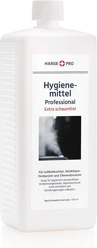 HANSE PRO Hygienemittel Professional, 1 x 1000 ml I Für Luftbefeuchter, Luftreiniger, Luftwäscher, Heizkörper-Verdunster, Zimmerbrunnen I hält Verdunstwasser hygienisch einwandfrei I Extra schaumfrei