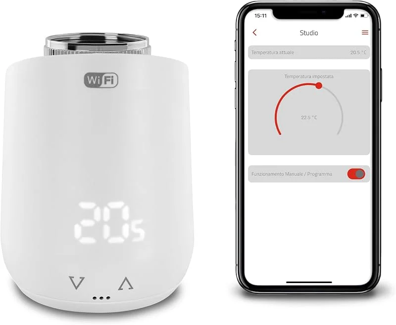 VEMER VE798100 THERMOPRO WIFI - Heizkörperthermostat WLAN mit App Steuerung, Smart Thermostat mit Wöchentlich Programmierung, Stromversorgung mit Batterien, Weiß — Heizung Warmepumpe
