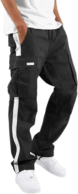 Cargo Hose Herren Loose Fit - Cargohose Herren Baumwolle Leicht Casual Freizeithose Weich Bequem Herrenhosen Hosen Mit Kordelzug Cargohosen Mit Gummizug Lässig Trainingshose Fashion Hosen — Heizkleidung
