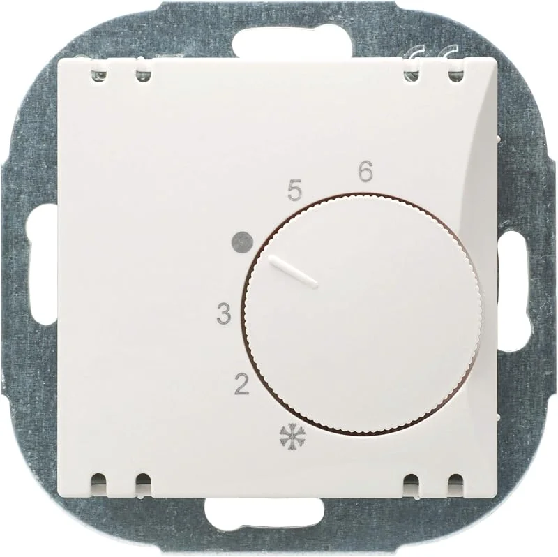 EHMANN Raumthermostat Wechsler mit Nachtabsenkung, mit Merkziffernskala (1-6), 55 x 55, RAL9016 — Heizung Warmepumpe
