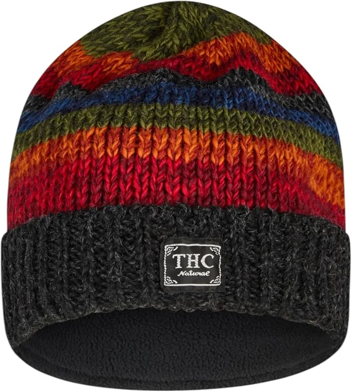 THC Schafwoll Rollcap 814 bunt, Schafwolle, Strickmütze, Rollcap, Woll-Mütze, Schafwollmütze, Wintermütze — Heizkleidung