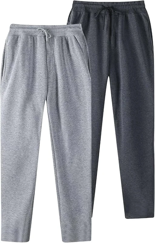 2er Pack Jogginghose Herren Einfarbiger Baggy Hose mit Kordelzug und Taschen Männer Sporthose Wanderhose Trainingshose Outdoor Hosen für Lässiges Fitnessstudio und Joggen — Heizkleidung