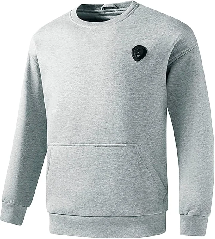 UHouse Beheizbare Sweatshirt Herren Winter Beheizbarer Pullover mit 5 Heizzonen USB Elektrische Beheizte Winterpullover mit Taschen Wärme Wollpullover Männer Outdoor Heated Pulli — Heizkleidung