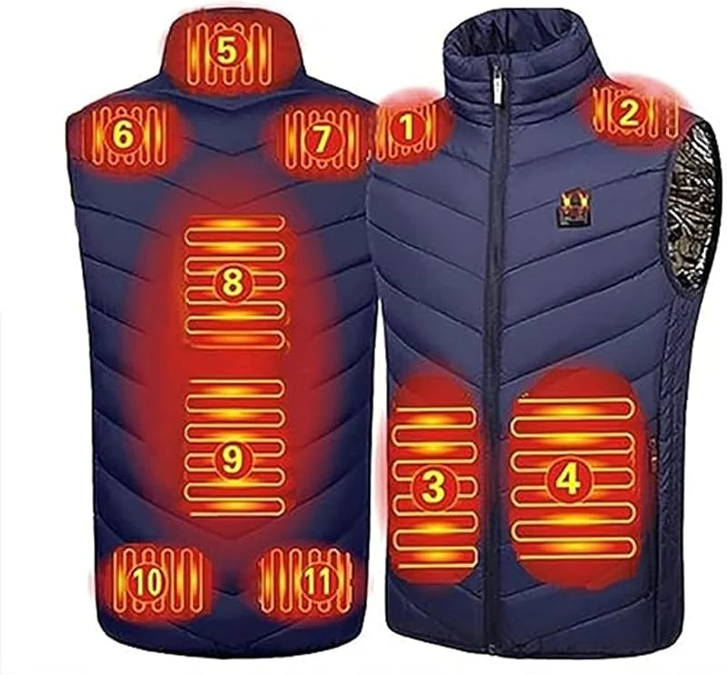 Beheizbare Weste, Beheizte Weste Damen Herren, Beheizbare Jacke Heizweste Wärmeweste mit 3 Stufen Temperatur ärmellose USB elektrisch beheizte Jacke Wärmende Gilet für Outdoor Motorrad Camping — Heizkleidung