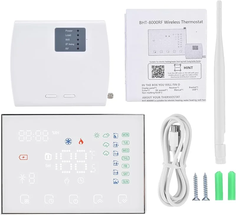 Smart Thermostat, WLAN-programmierbarer LED-Touchscreen, für Zuhause, Gas Boiler, Elektroheizung, kein C-Kabel Erforderlich (für Gaskessel-Elektroheizung mit WLAN) — Heizung Warmepumpe