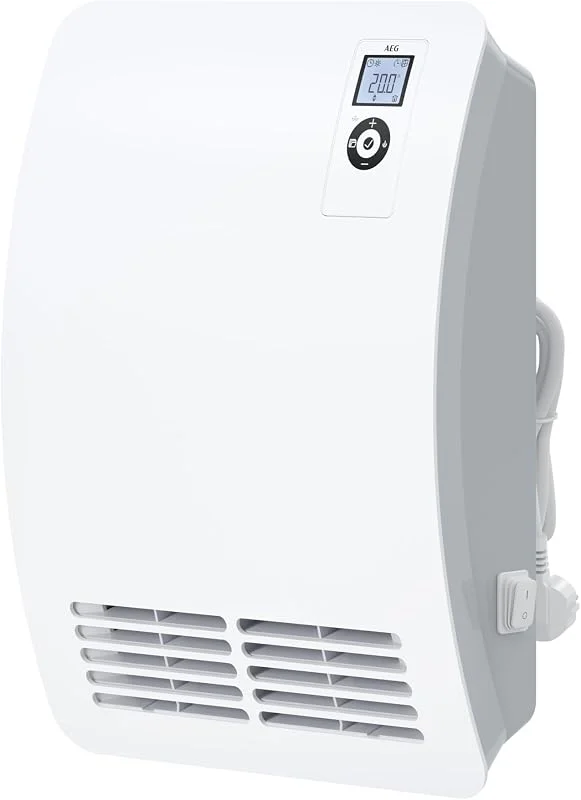 AEG VH Comfort, Heizlüfter energiesparend, 2000 W für ca. 25 m², LCD Display, Wochenzeitschaltuhr, 120 Min. Timer, Silent Mode, Bad, 238722 — Heizung Warmepumpe