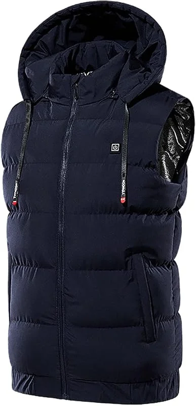 Battnot 2023 Beheizbare Weste Herren Damen mit Kapuze Beheizte Weste Jacke Elektrische Wärmeweste Warme Heizweste mit Heizung USB Lade Heizweste Heheizte Kleidung für Outdoor Motorrad Camping — Heizkleidung