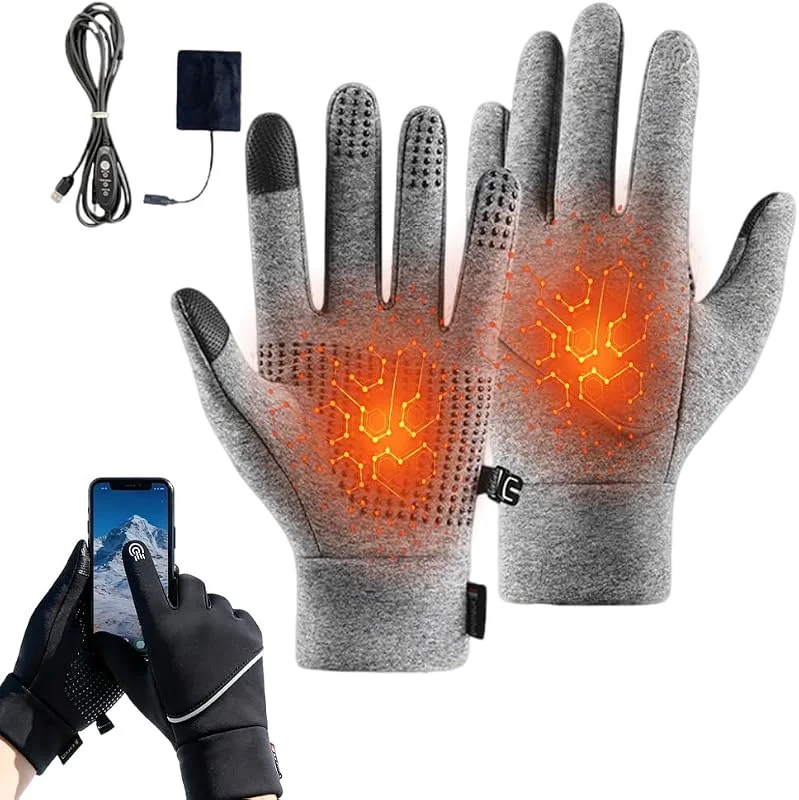 COSEN USB-Handschuhe Beheizbar, Winterhandschuhe für Herren und Damen, Winterhandschuhe Touch, Elektrische Beheizte Skihandschuhe Wasserdicht & Winddicht für Ski, Fahrräder für Ski, Motorrad — Heizkleidung