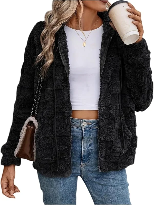 Ansenesna Winterjacke Damen Warm Gefüttert Teddyfleece Jacke Winter Flauschig Wintermantel Mit Fell Teddy Fleecejacke Mit Kapuze Teddyjacke Frauen Fleece Teddyfell Innenfell Plüsch Mantel — Heizkleidung